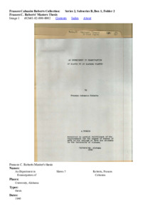 Frances C. Roberts' Masters Thesis