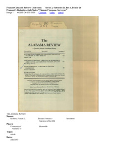Frances C. Roberts Article Notes "Thomas Freeman--Surveyor"