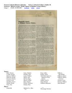 Frances C. Roberts Article "Public Square in Madison County History"