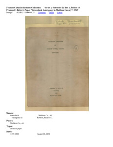 Frances C. Roberts Paper Greenback Insurgency in Madison County, 1949