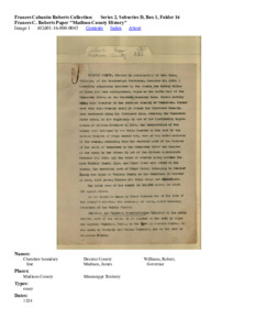 Frances C. Roberts Paper "Madison County History"