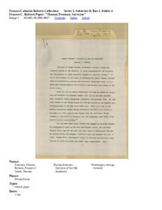 Frances C. Roberts Paper: Thomas Freeman, Surveyor