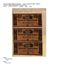 Frances C. Roberts Miscellaneous Personal Items