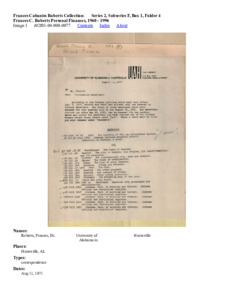 Frances C. Roberts Personal Finances, 1960 - 1996