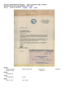 Donations by Frances Cabaniss Roberts, 1965 -1994