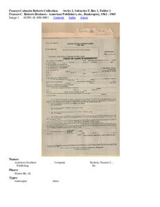 Frances C. Roberts Business - American Publishers, etc., Bankruptcy, 1962 - 1965