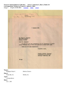 Correspondence Written by Frances C. Roberts, 1960s