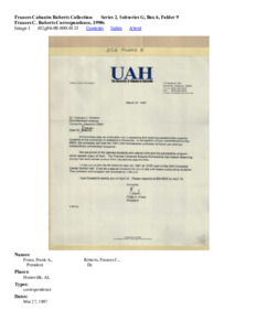 Frances C. Roberts Correspondence, 1990s