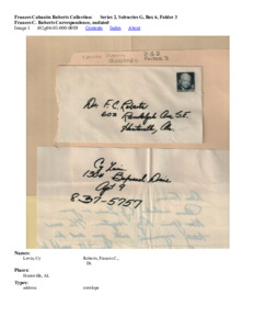 Frances C. Roberts Correspondence, undated