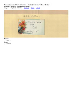 Frances C. Roberts Correspondence, 1990s