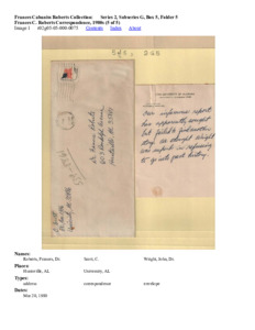 Frances C. Roberts Correspondence, 1980s (5 of 5)