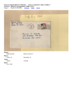 Frances C. Roberts Correspondence, 1980s (3 of 5)