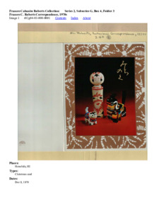 Frances C. Roberts Correspondence, 1970s