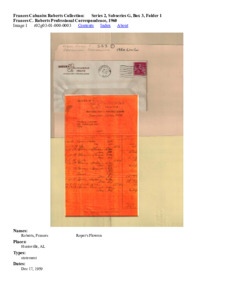Frances C. Roberts Professional Correspondence, 1960