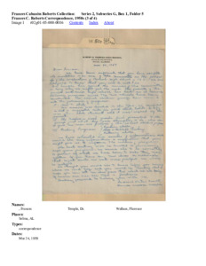 Frances C. Roberts Correspondence, 1950s (3 of 4)