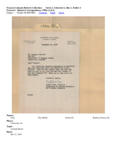 Frances C. Roberts Correspondence, 1950s (2 of 4)