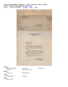 Frances C. Roberts Correspondence, 1950s (1 of 4)