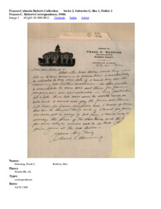 Frances C. Roberts Correspondence, 1940s