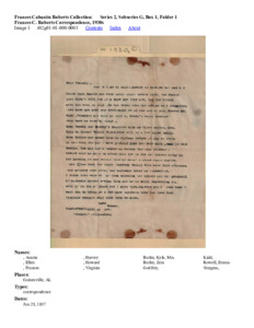 Frances C. Roberts Correspondence, 1930s