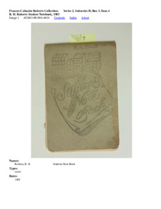 R. H. Roberts Student Notebook, 1903