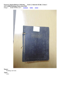 J.E. Griffith Pathology Notes, circa 1928