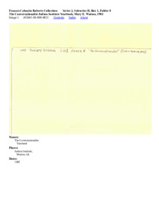 The Conversationalist Judson Institute Yearbook, Mary E. Watson, 1902