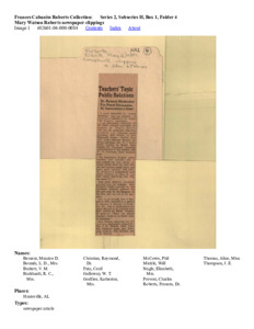 Mary Watson Roberts newspaper clippings