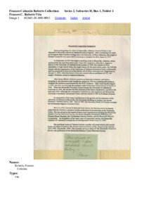 Frances C. Roberts Vita