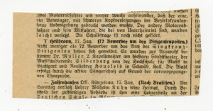 Newspaper clipping that mentions Hans Albert Silberberg.
