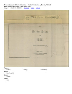 Rowe Pocket (1855) Diary - copy, 1855 - 1856