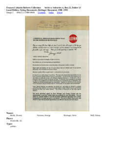 Local Politics, Voting Documents, Hettinger Document, 1988 -1992