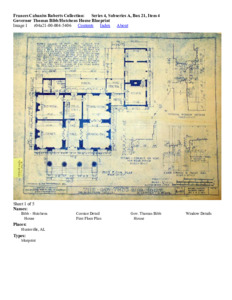 Governor Thomas Bibb/Hutchens House Blueprint
