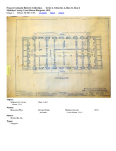 Madison County Court House Blueprint, 1835