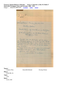 Huntsville Newspaper Notes and Excerpts, 1900 - 1910