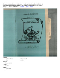 Lee High School,Academic Booster Club Awards Ceremony, 1993