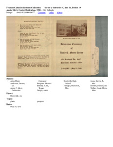 Annie Merts Center Dedication, 1981