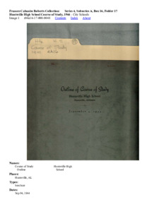 Huntsville High School Course of Study, 1944