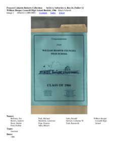 William Hooper Councill High School Booklet, 1966