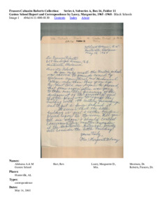 Gaston School Report and Correspondence by Lacey, Marguerite, 1965 -1968