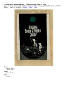 Space and Rocket Center and NASA Brochures, Related Resources, circa 1977, 1962