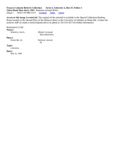 Talent Bank Data sheet, 1969