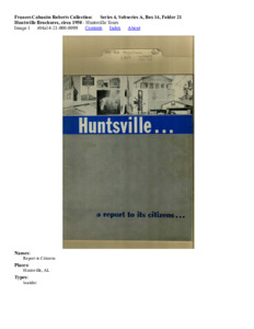 Huntsville Brochures, circa 1950