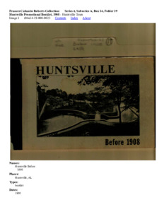 Huntsville Promotional Booklet, 1908