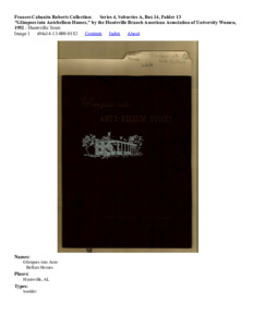 "Glimpses into Antebellum Homes," by the Huntsville Branch American Association of University Women, 1952