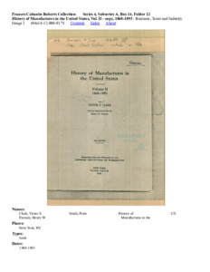 History of Manufactures in the United States, Vol. II - copy, 1860-1893