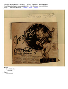 Coca Cola, miscellaneous memorabilia, 1924 - 1968