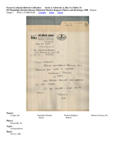 507 Randolph (Perkins House), Historical Marker Request, Photos, and Drawings, 1980