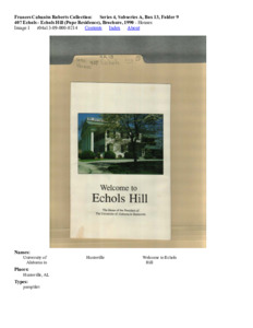 407 Echols - Echols Hill (Pope Residence), Brochure, 1990