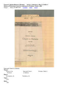 History of Protestant Church in Alabama by Whitaker, Walter, 1898