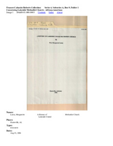 Concerning Lakeside Methodist Church - African-American